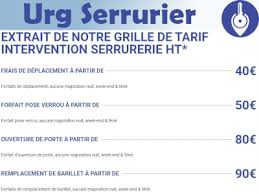 serrurier tarif